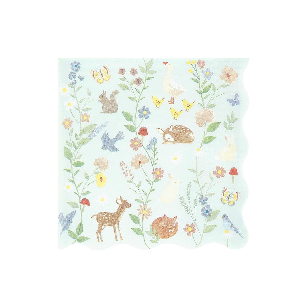 Little Animals Large Napkins x 16 | Party Tableware UK Tableware Little Animals Large Napkins x 16