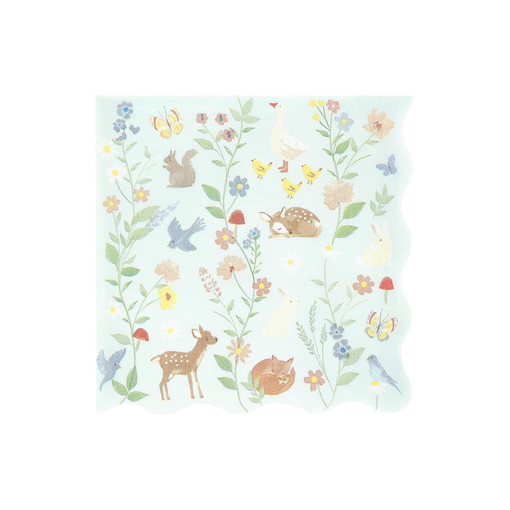 Little Animals Large Napkins x 16 | Party Tableware UK Tableware Little Animals Large Napkins x 16