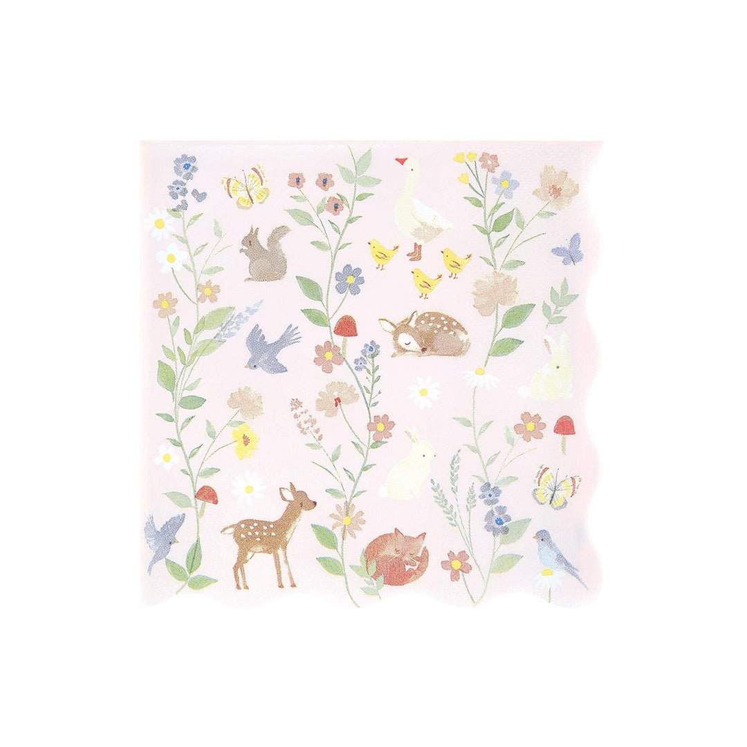 Little Animals Large Napkins x 16 | Party Tableware UK Tableware Little Animals Large Napkins x 16