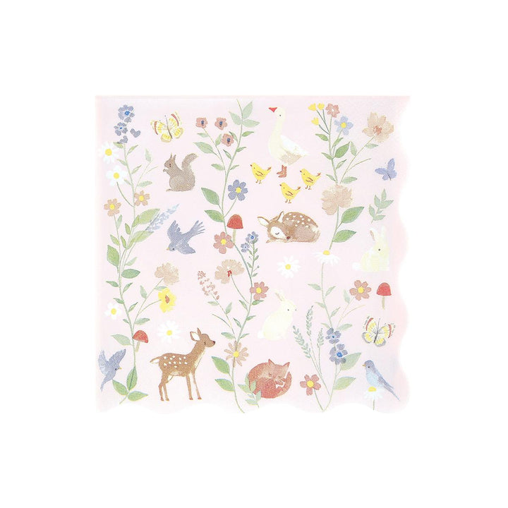 Little Animals Large Napkins x 16 | Party Tableware UK Tableware Little Animals Large Napkins x 16