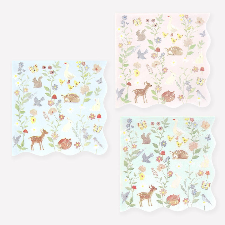 Little Animals Small Napkins x 16 | Party Tableware UK Tableware Little Animals Small Napkins x 16