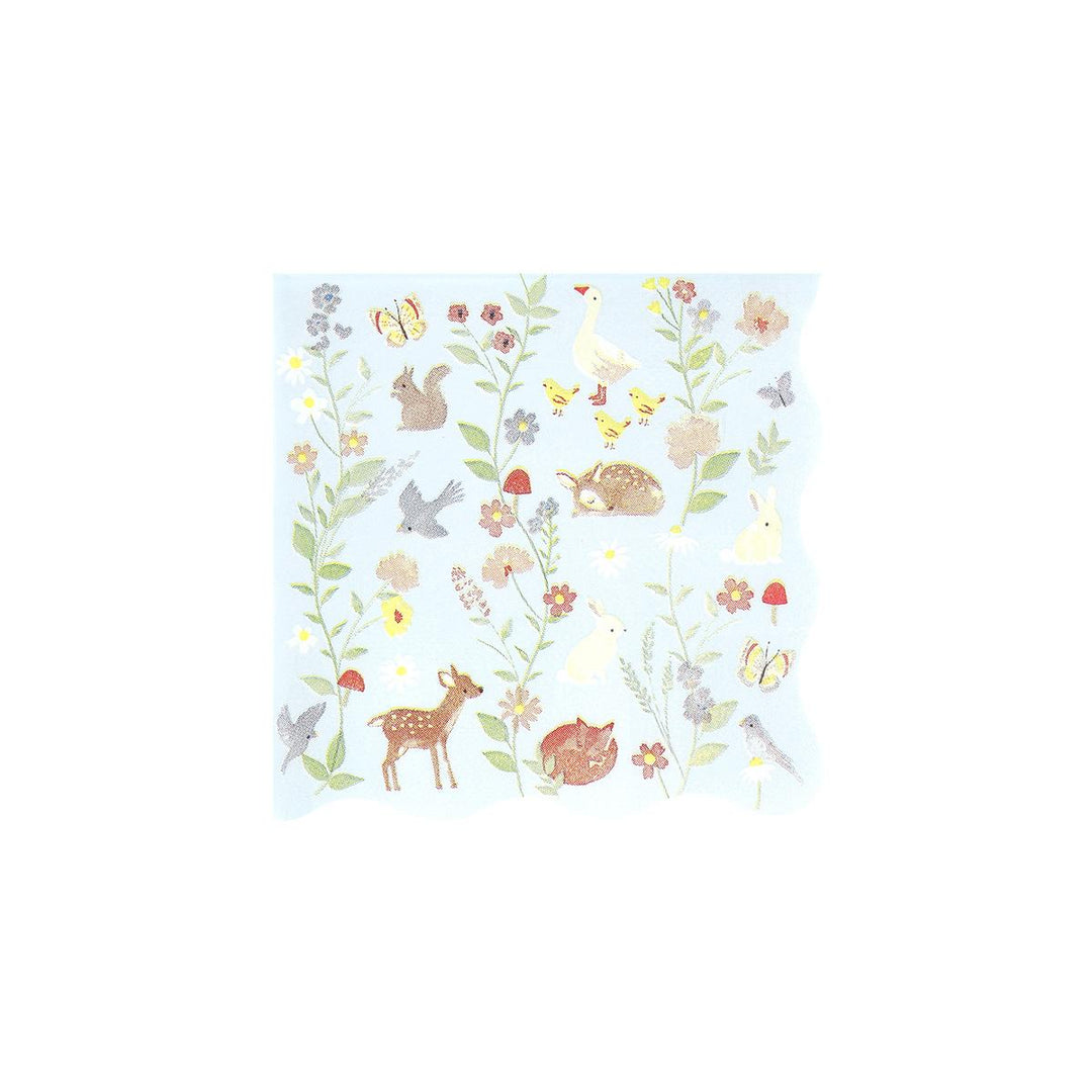 Little Animals Small Napkins x 16 | Party Tableware UK Tableware Little Animals Small Napkins x 16