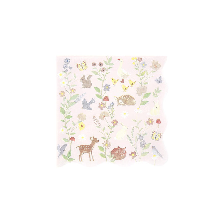 Little Animals Small Napkins x 16 | Party Tableware UK Tableware Little Animals Small Napkins x 16
