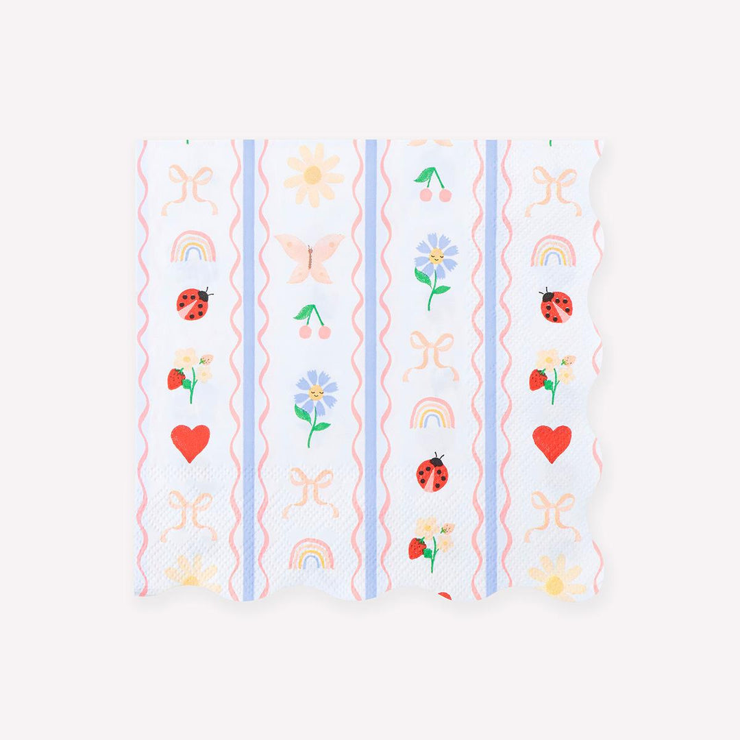 Little Garden Large Party Napkins x 16 | Meri Meri party napkins Little Garden Large Party Napkins x 16