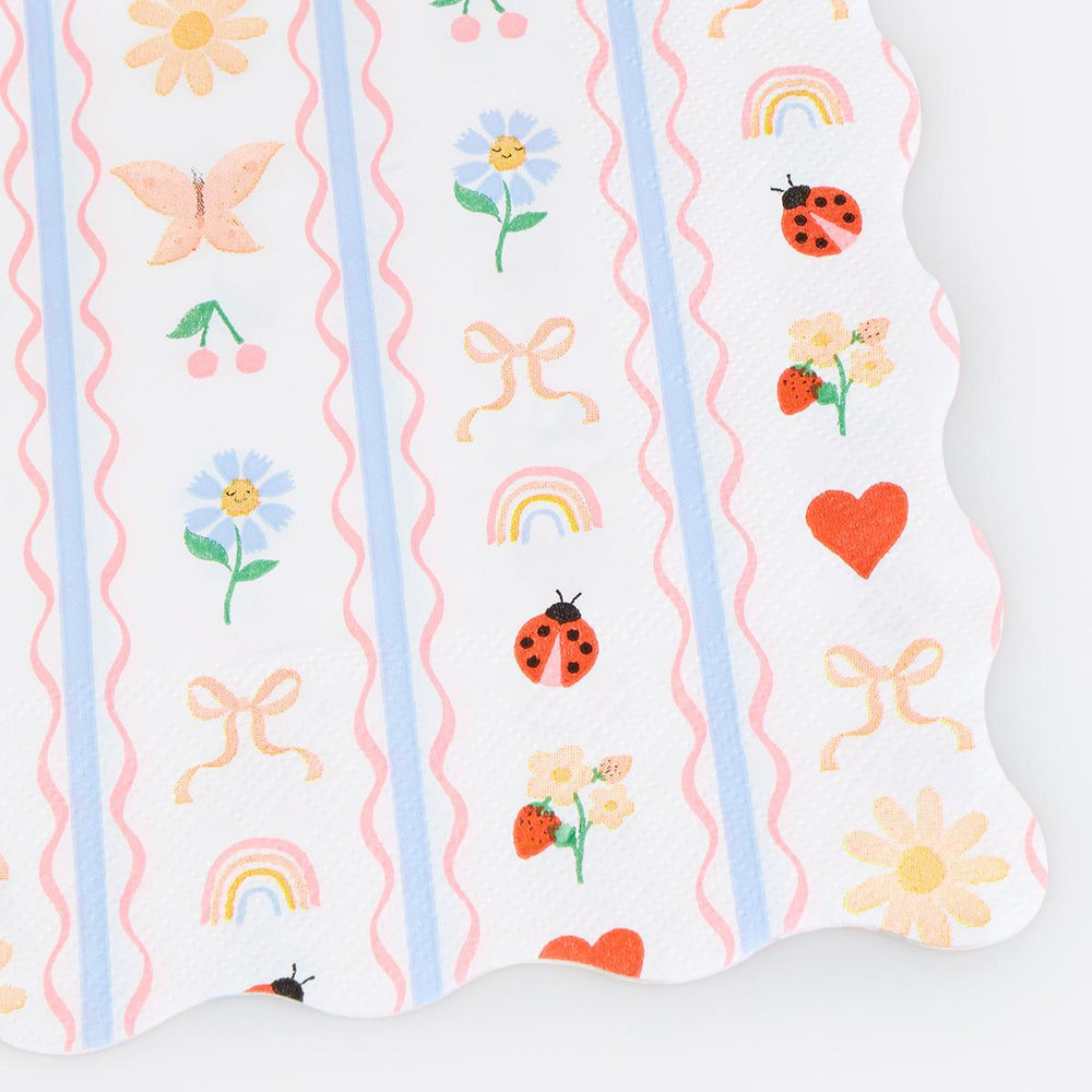 Little Garden Large Party Napkins x 16 | Meri Meri party napkins Little Garden Large Party Napkins x 16