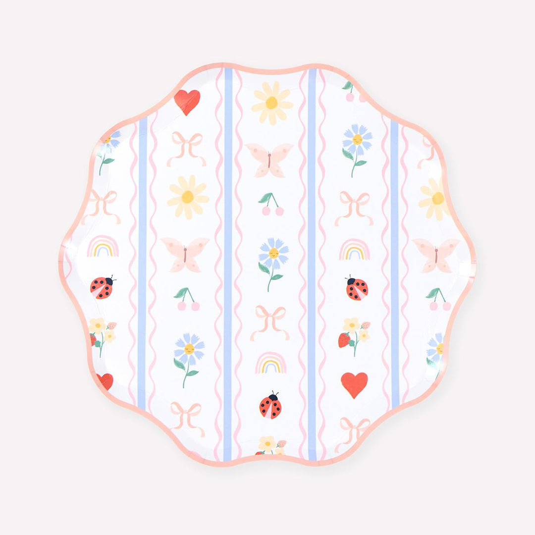 Little Garden Side Party Plates x 8 | Meri Meri party plates Little Garden Side Party Plates x 8