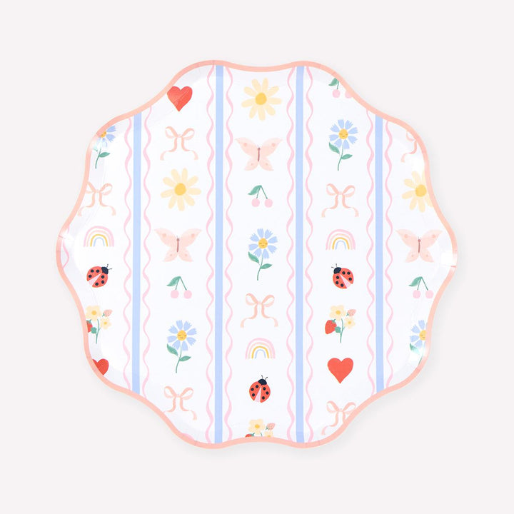 Little Garden Side Party Plates x 8 | Meri Meri party plates Little Garden Side Party Plates x 8