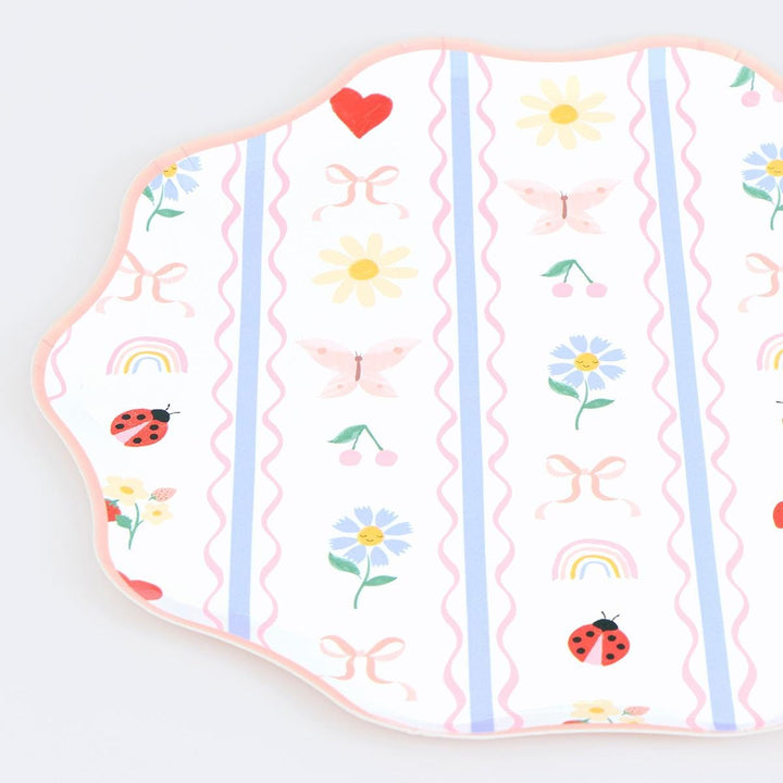 Little Garden Side Party Plates x 8 | Meri Meri party plates Little Garden Side Party Plates x 8