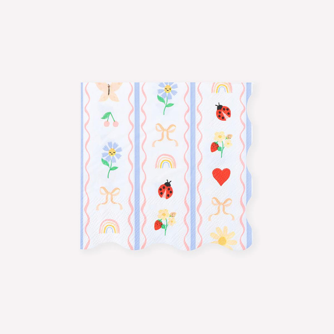 Little Garden Small Party Napkins x 16 | Meri Meri party napkins Little Garden Small Party Napkins x 16