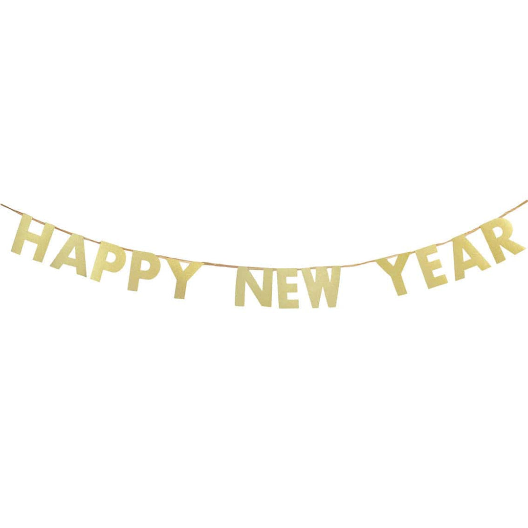 Luxe Gold Happy New Year Garland - 2m Bunting Luxe Gold Happy New Year Garland - 2m