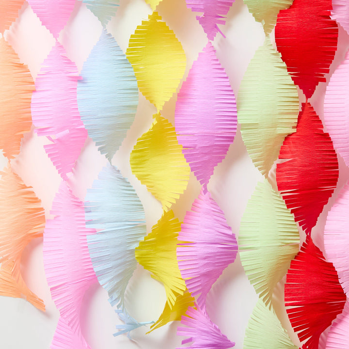 Luxury Crepe Streamer Set - Rainbow Party Decorations streamers Colourful Crepe Streamer Set - Set of 8