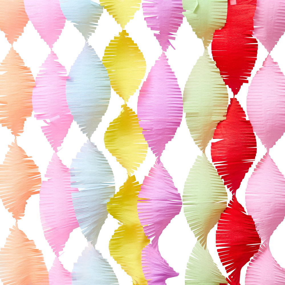 Luxury Crepe Streamer Set - Rainbow Party Decorations streamers Colourful Crepe Streamer Set - Set of 8