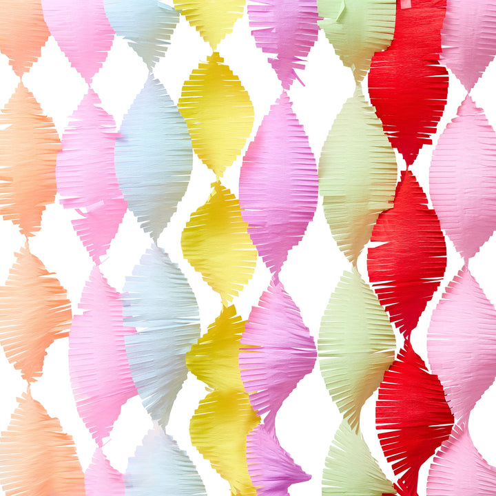 Luxury Crepe Streamer Set - Rainbow Party Decorations streamers Colourful Crepe Streamer Set - Set of 8