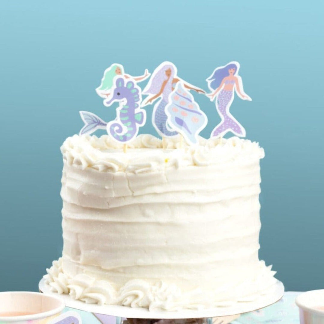Magical Mermaid Cupcake Toppers x 10 - Coterie Cake Decorating Supplies Magical Mermaid Cupcake Toppers x 10