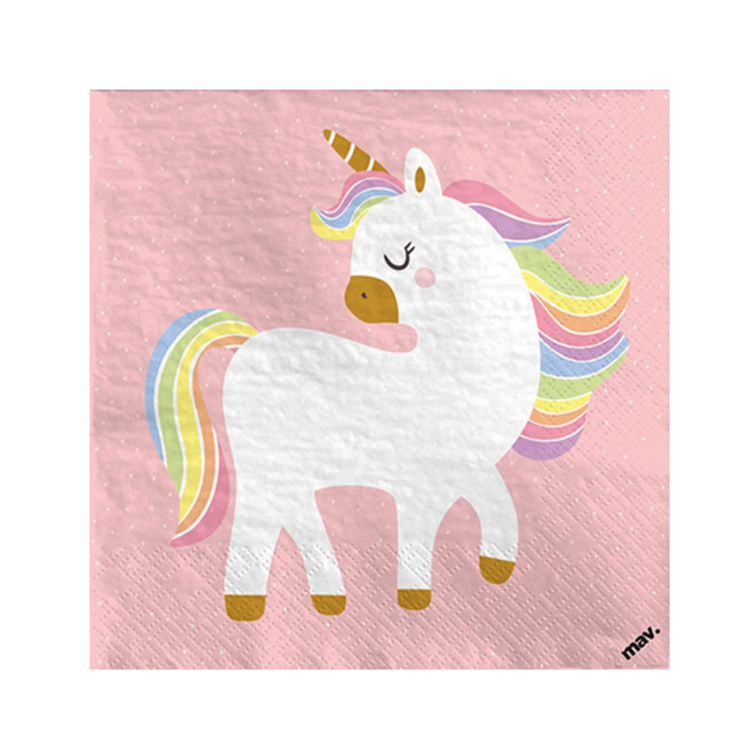 Magical Unicorn Paper Napkins x 20 - Unicorn Birthday Party Paper Napkins Magical Unicorn Paper Napkins x 20