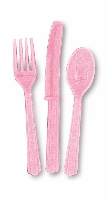 Marshmallow Pastel Pink Party Cutlery (Pack of 18) Disposable Cutlery Marshmallow Pastel Pink Party Cutlery (Pack of 18)
