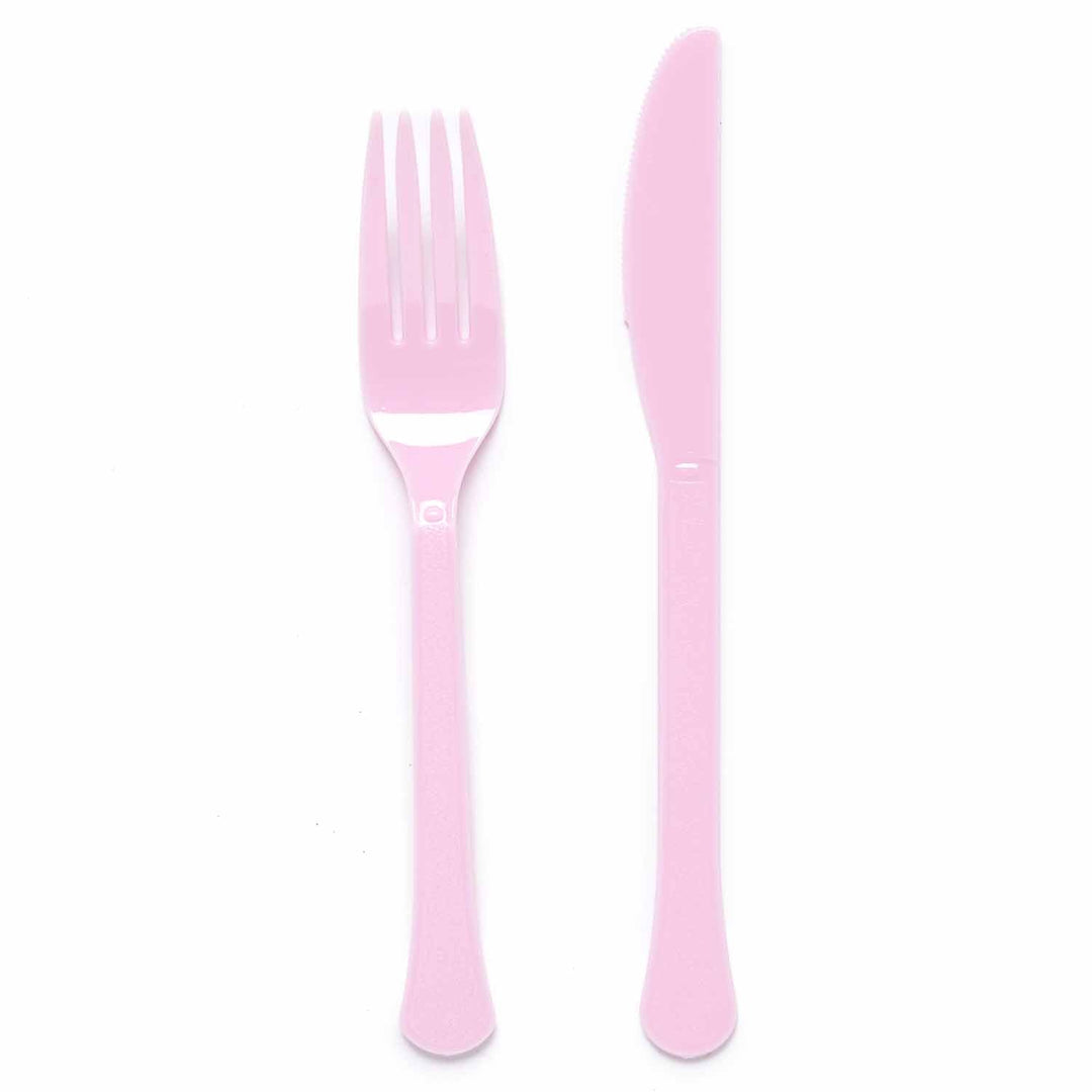 Disposable Cutlery Marshmallow Pastel Pink Party Cutlery (Pack of 24)