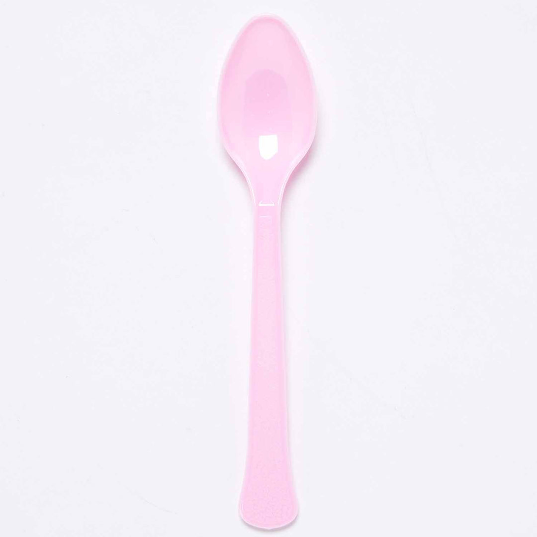 Disposable Cutlery Marshmallow Pastel Pink Party Spoons (Pack of 24)