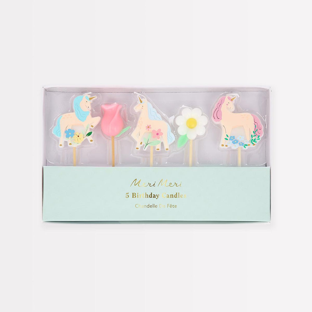 Meadow Unicorns Cake Candles x 5 | Meri Meri Birthday Candles Meadow Unicorns Cake Candles x 5