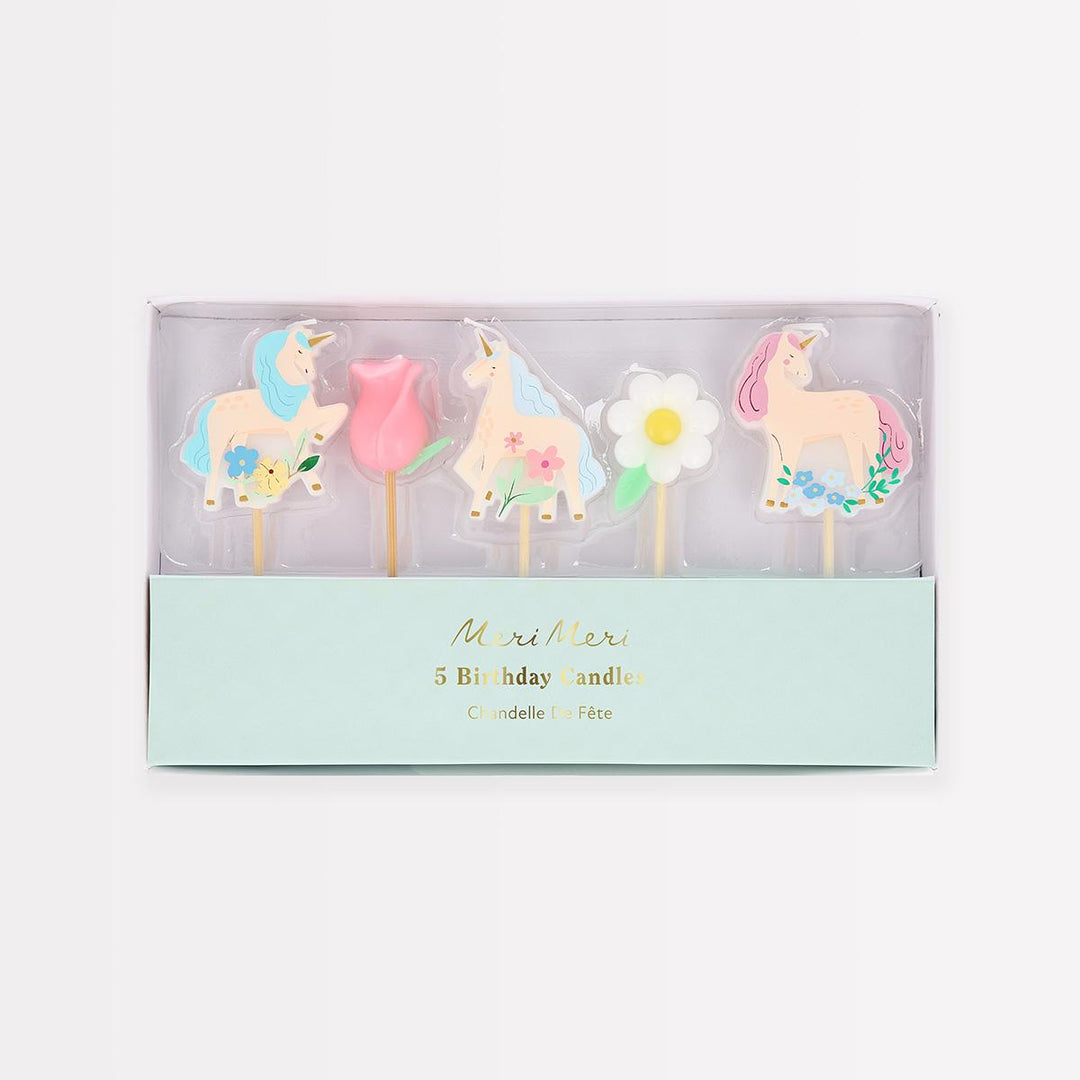 Meadow Unicorns Cake Candles x 5 | Meri Meri Birthday Candles Meadow Unicorns Cake Candles x 5