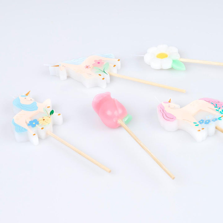 Meadow Unicorns Cake Candles x 5 | Meri Meri Birthday Candles Meadow Unicorns Cake Candles x 5