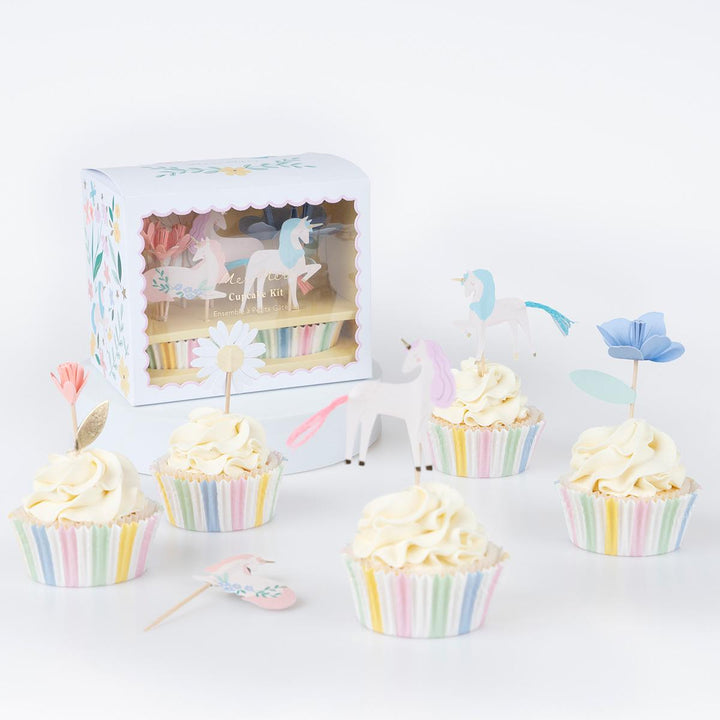 Meadow Unicorns Cupcake Kit x 24 | Meri Meri Cupcake Toppers Meadow Unicorns Cupcake Kit x 24