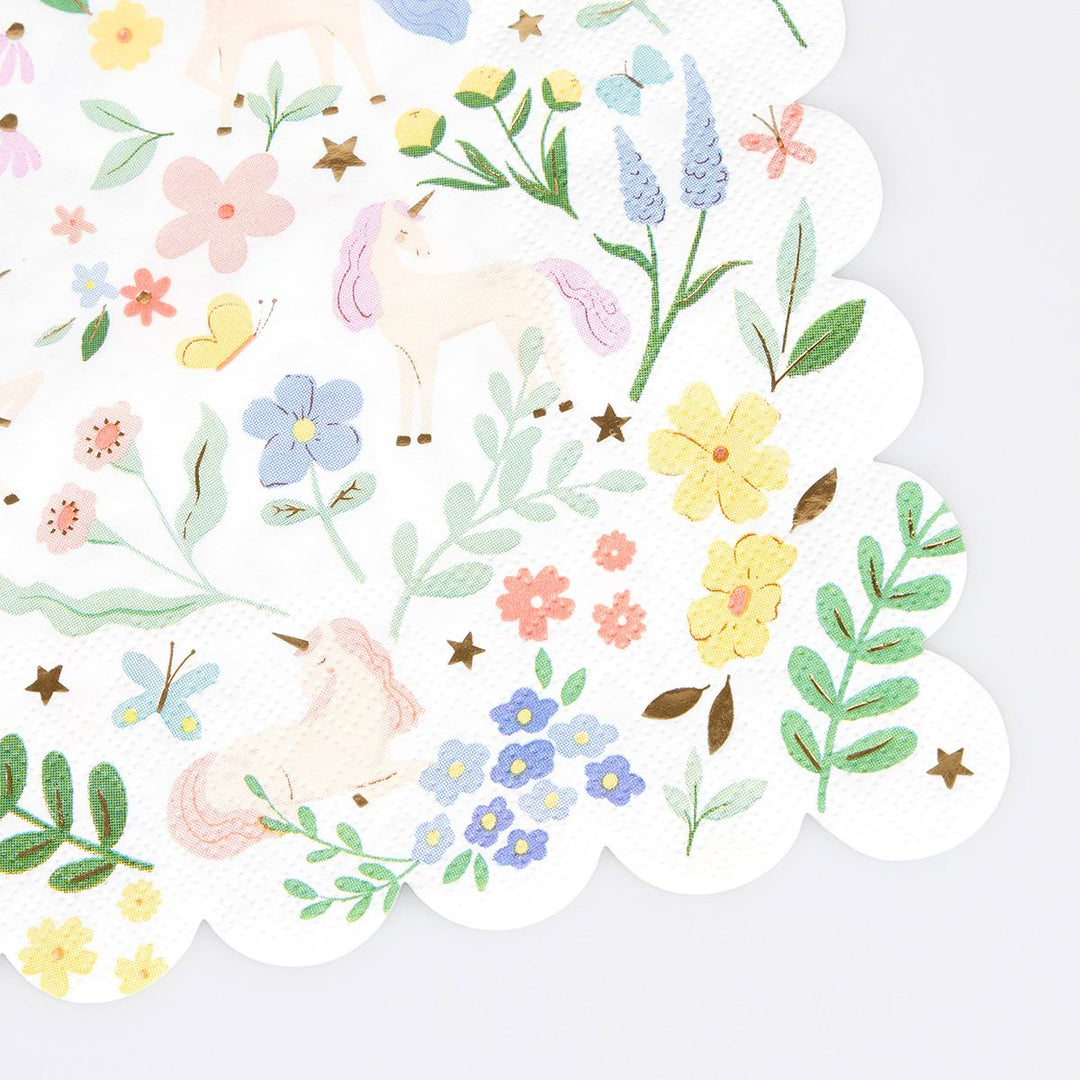 Meadow Unicorns Large Party Napkins x 16 - Meri Meri Unicorn Party party napkins Meadow Unicorns Large Party Napkins x 16