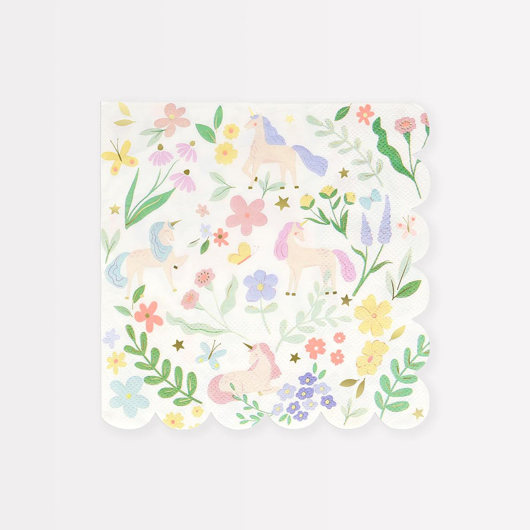 Meadow Unicorns Large Party Napkins x 16 - Meri Meri Unicorn Party party napkins Meadow Unicorns Large Party Napkins x 16