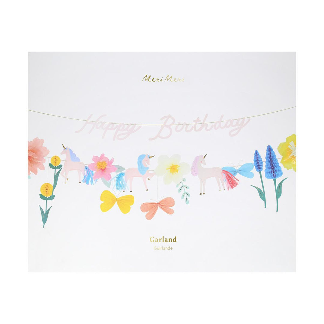 Meadow Unicorns Party Garland Set - Meri Meri Unicorn Party Decorations Bunting Meadow Unicorns Party Garland Set