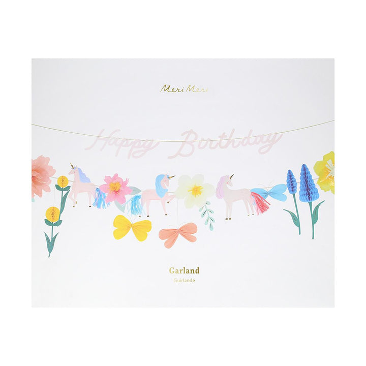 Meadow Unicorns Party Garland Set - Meri Meri Unicorn Party Decorations Bunting Meadow Unicorns Party Garland Set