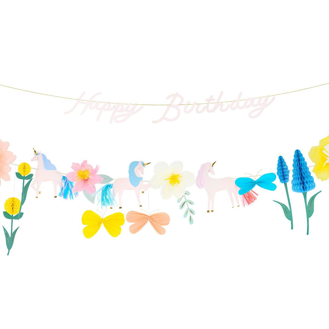 Meadow Unicorns Party Garland Set - Meri Meri Unicorn Party Decorations Bunting Meadow Unicorns Party Garland Set