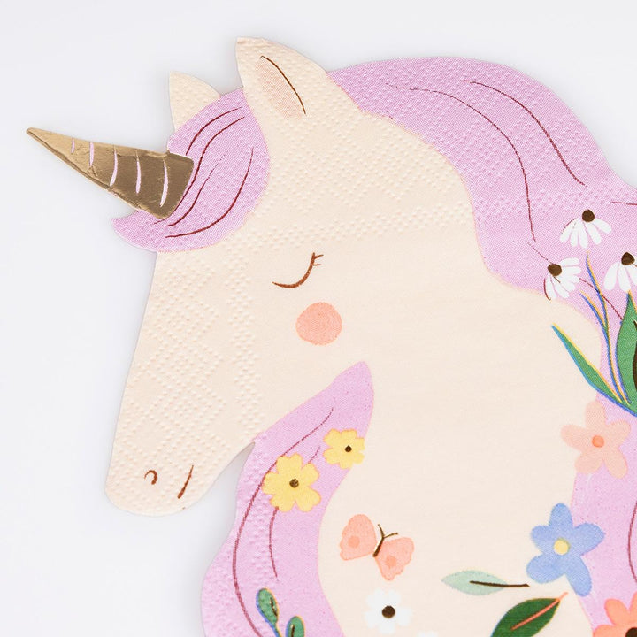 Meadow Unicorns Shaped Party Napkins x 16 | Meri Meri Unicorn Party party napkins Meadow Unicorns Shaped Party Napkins x 16