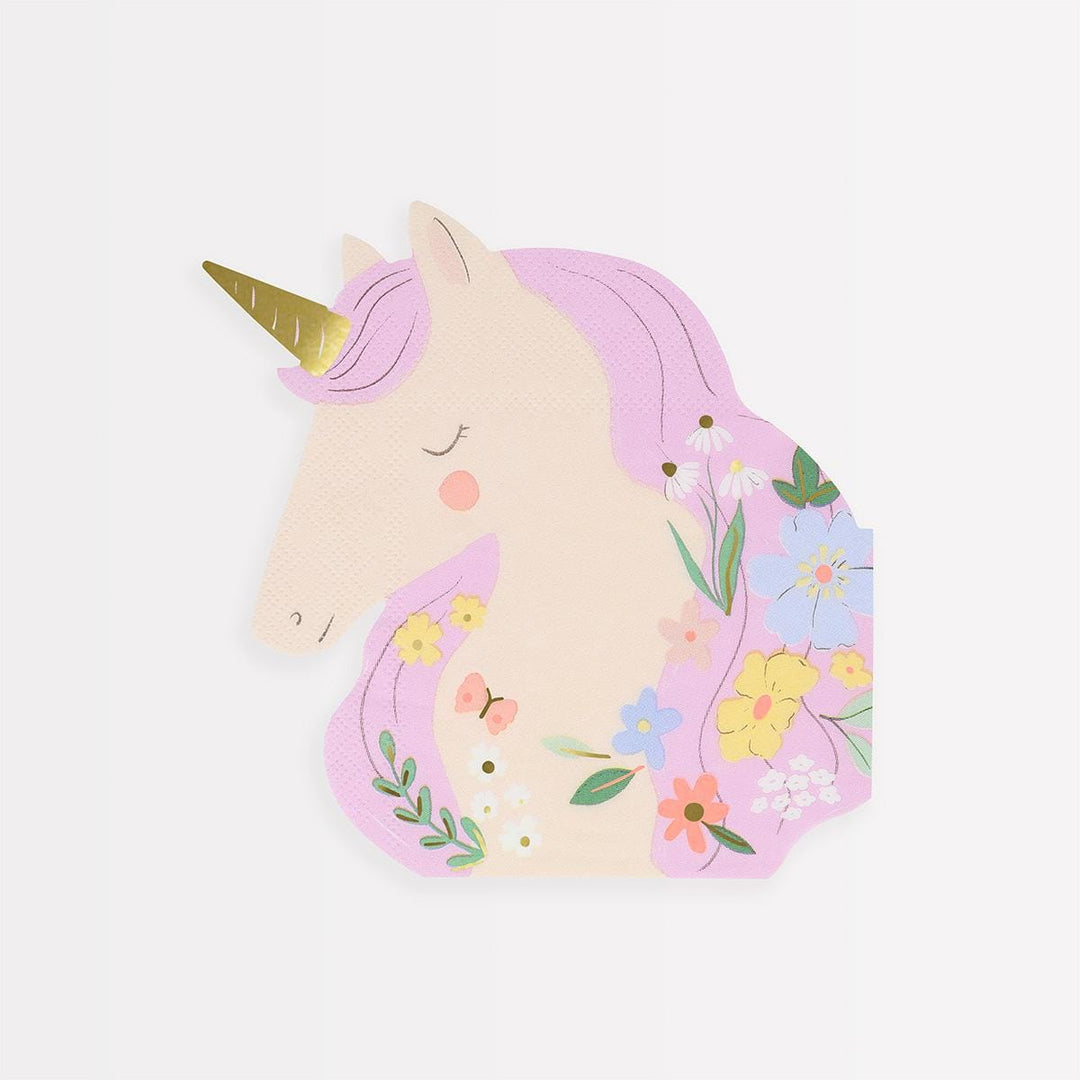 Meadow Unicorns Shaped Party Napkins x 16 | Meri Meri Unicorn Party party napkins Meadow Unicorns Shaped Party Napkins x 16