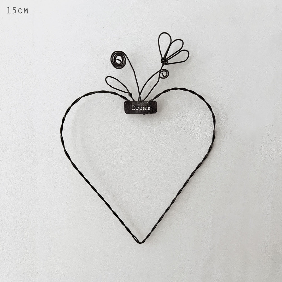 Medium Metal Hanging Heart Dream | East of India Hanging Decoration East of India Medium Metal Hanging Heart - Dream