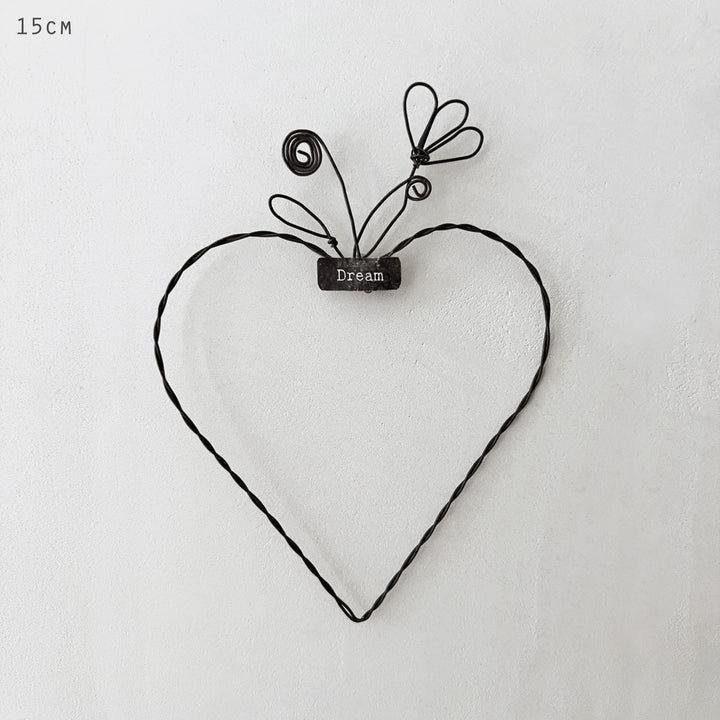 Medium Metal Hanging Heart Dream | East of India Hanging Decoration East of India Medium Metal Hanging Heart - Dream