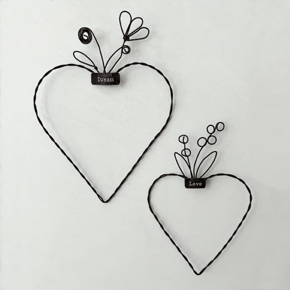 Medium Metal Hanging Heart Dream | East of India Hanging Decoration East of India Medium Metal Hanging Heart - Dream