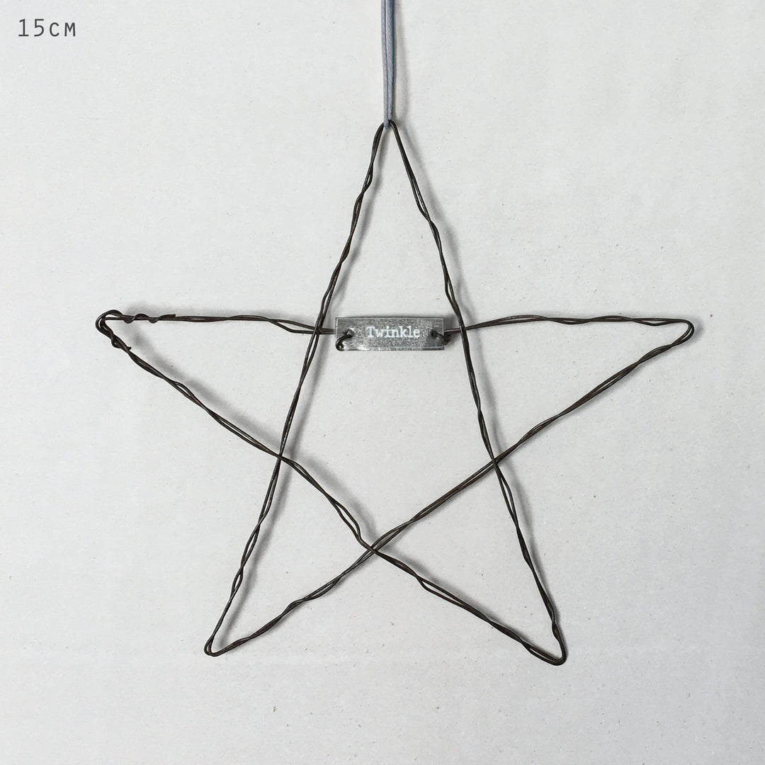 Medium Metal Hanging Star Twinkle | East of India Hanging Decoration East of India Medium Metal Hanging Star - Twinkle