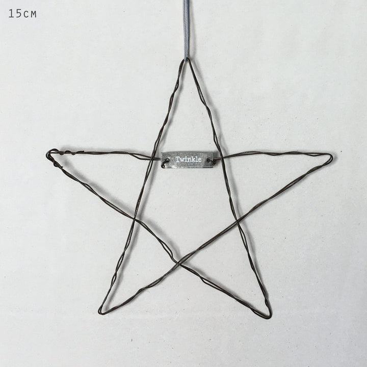 Medium Metal Hanging Star Twinkle | East of India Hanging Decoration East of India Medium Metal Hanging Star - Twinkle