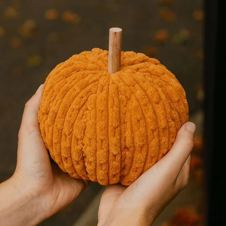 Medium Orange Boucle Pumpkin Cushion Decoration cushion Medium Orange Boucle Pumpkin Cushion Decoration