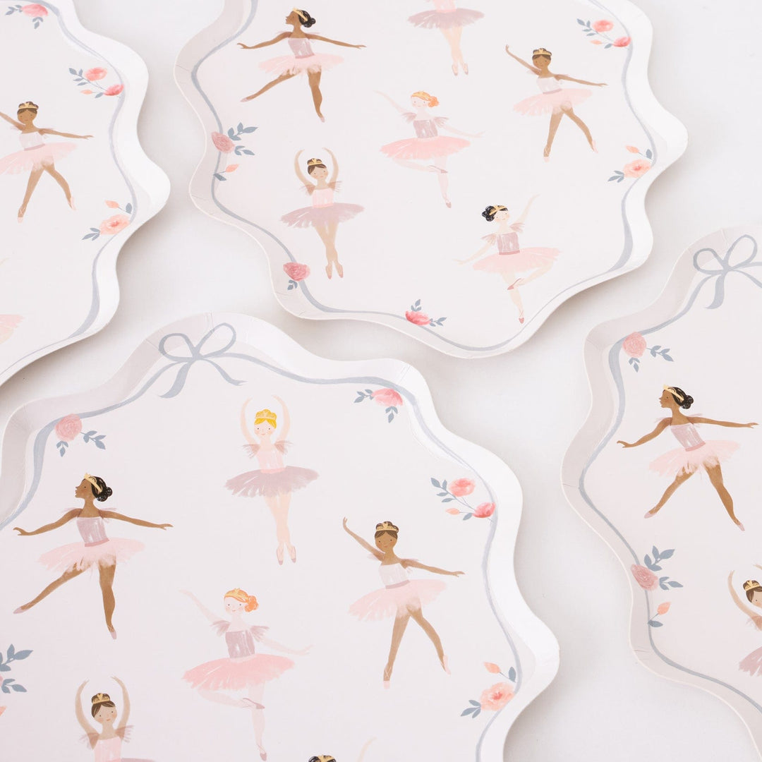 Meri Meri Party - Ballerina Party Plates x 8 Disposable Plates Ballerina Party Plates x 8