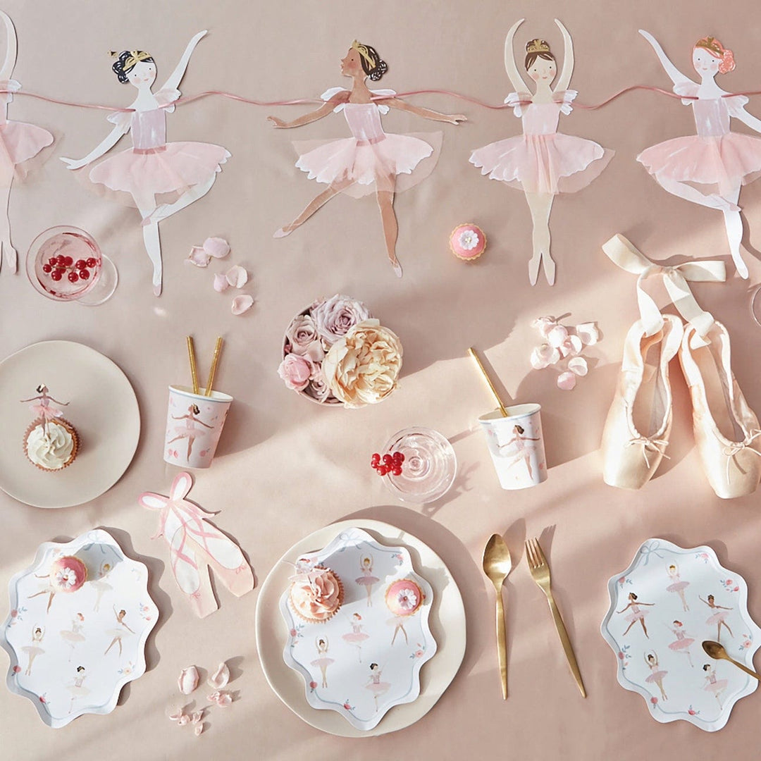 Meri Meri Party - Ballerina Party Plates x 8 Disposable Plates Ballerina Party Plates x 8