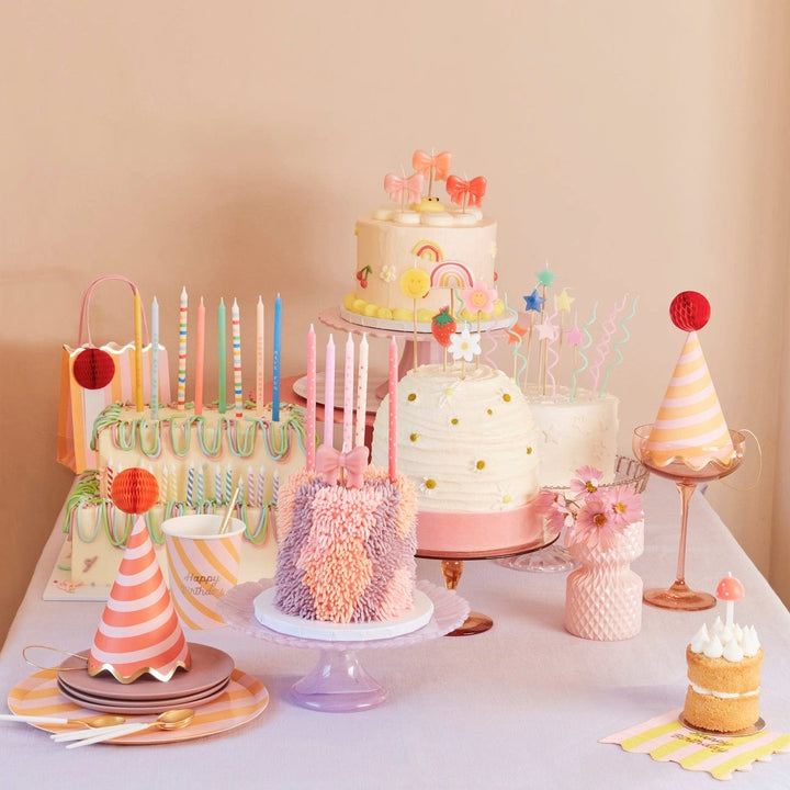 Meri Meri Party - Pink Bow Cake Candles x 4 Birthday Candles Pink Bow Cake Candles x 4