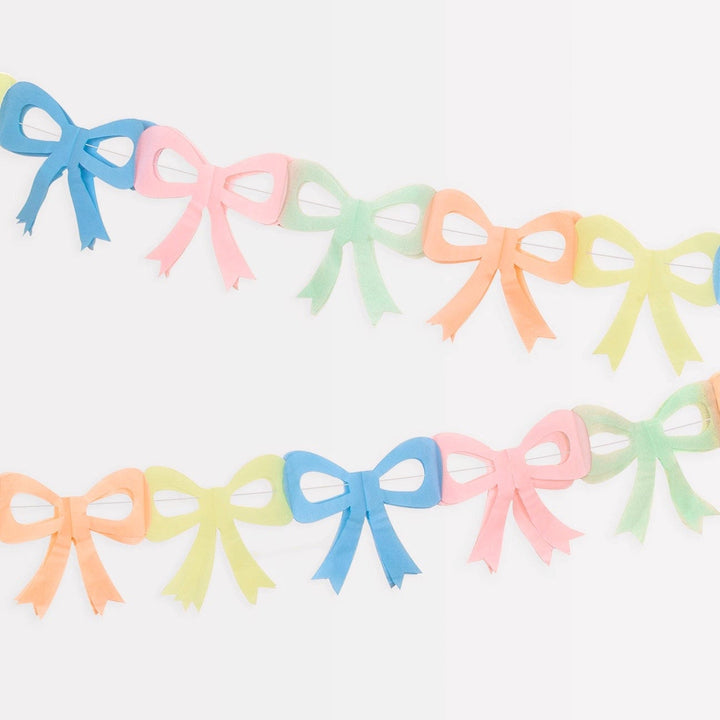 Meri Meri Party - Tissue Paper Bow Garlands x 3 Hanging Decoration Tissue Paper Bow Garlands x 3