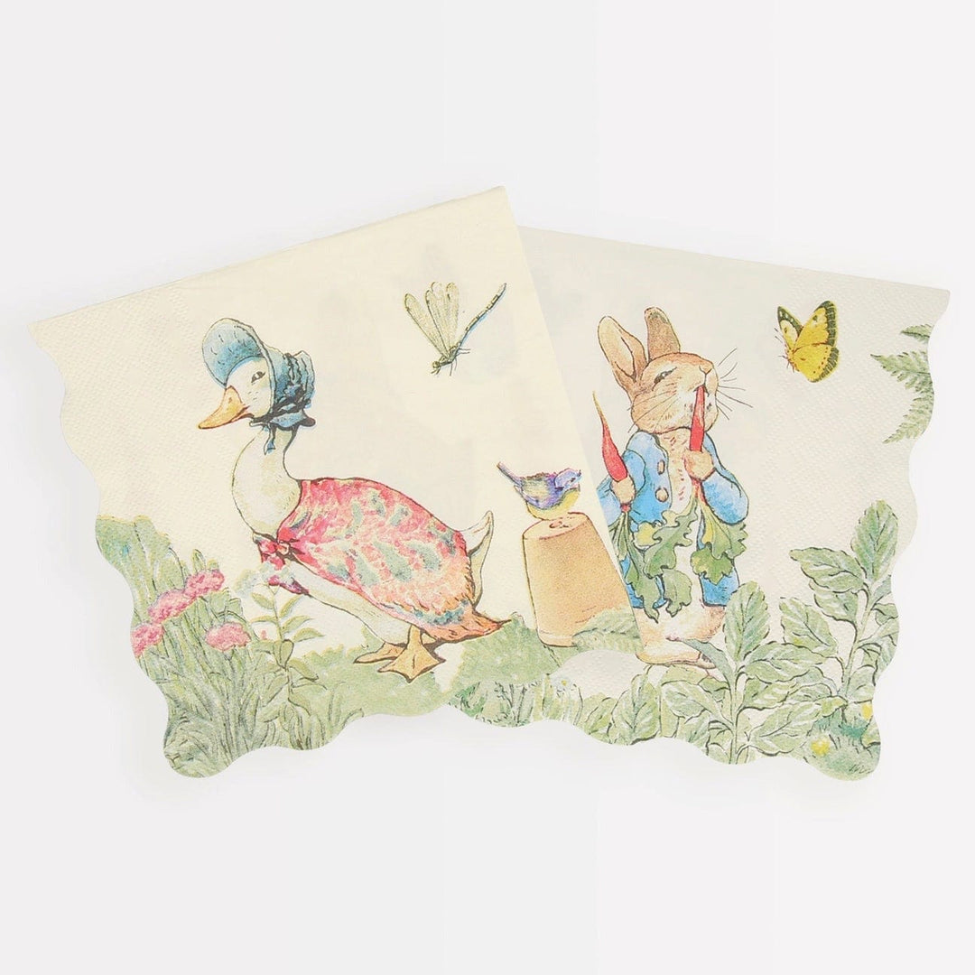 Meri Meri - Peter Rabbit In The Garden Large Napkins x 16 party napkins Peter Rabbit In The Garden Large Napkins x 16