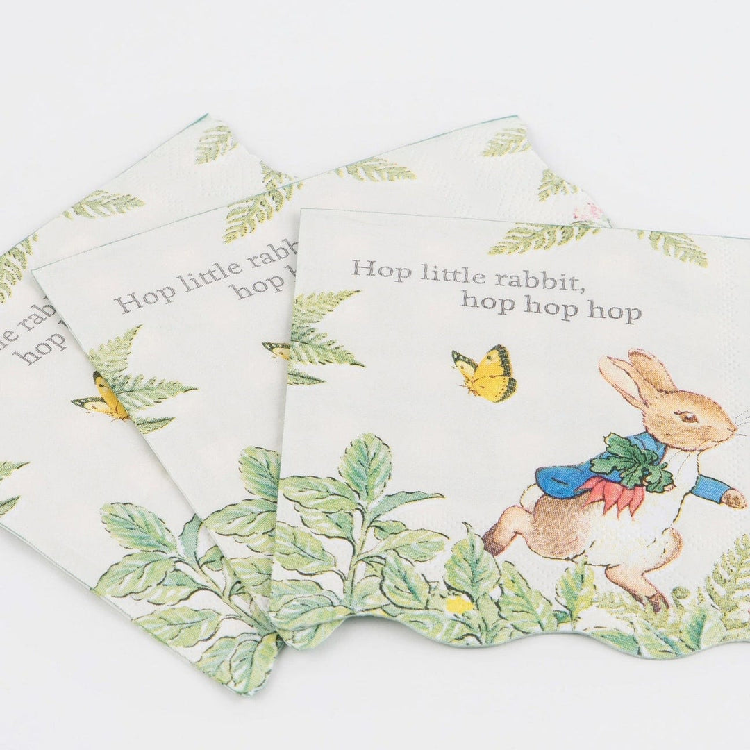 Meri Meri - Peter Rabbit In The Garden Small Napkins x 16 party napkins Peter Rabbit In The Garden Small Napkins x 16