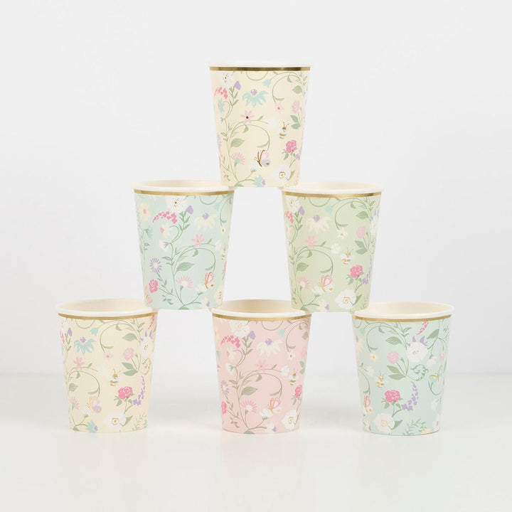 Meri Meri x Ladurée Paris Floral Party Cups x 8 | Meri Meri party cups Meri Meri x Ladurée Paris Floral Party Cups x 8