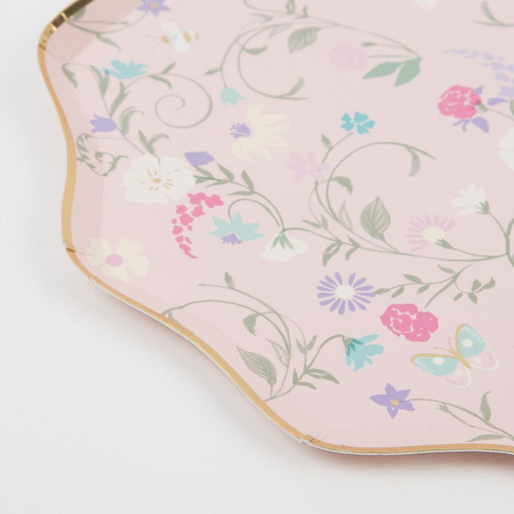 Meri Meri x Ladurée Paris Floral Side Party Plates x 8 | Meri Meri party plates Meri Meri x Ladurée Paris Floral Side Party Plates x 8