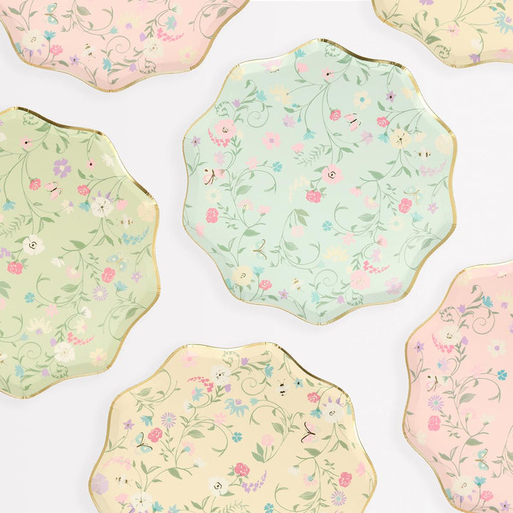 Meri Meri x Ladurée Paris Floral Side Party Plates x 8 | Meri Meri party plates Meri Meri x Ladurée Paris Floral Side Party Plates x 8