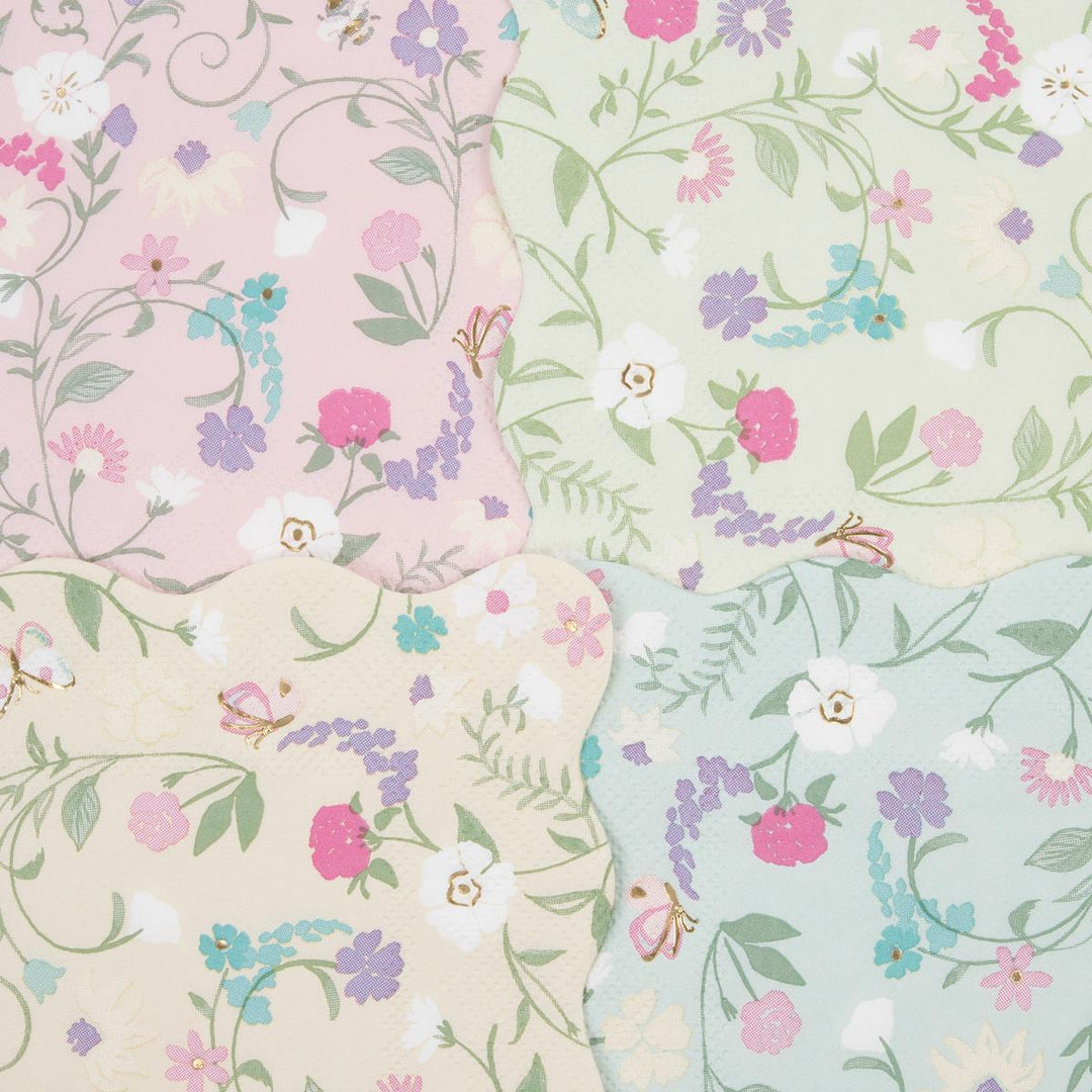 Meri Meri x Ladurée Paris Floral Small Party Napkins x 16 | Meri Meri party napkins Meri Meri x Ladurée Paris Floral Small Party Napkins x 16