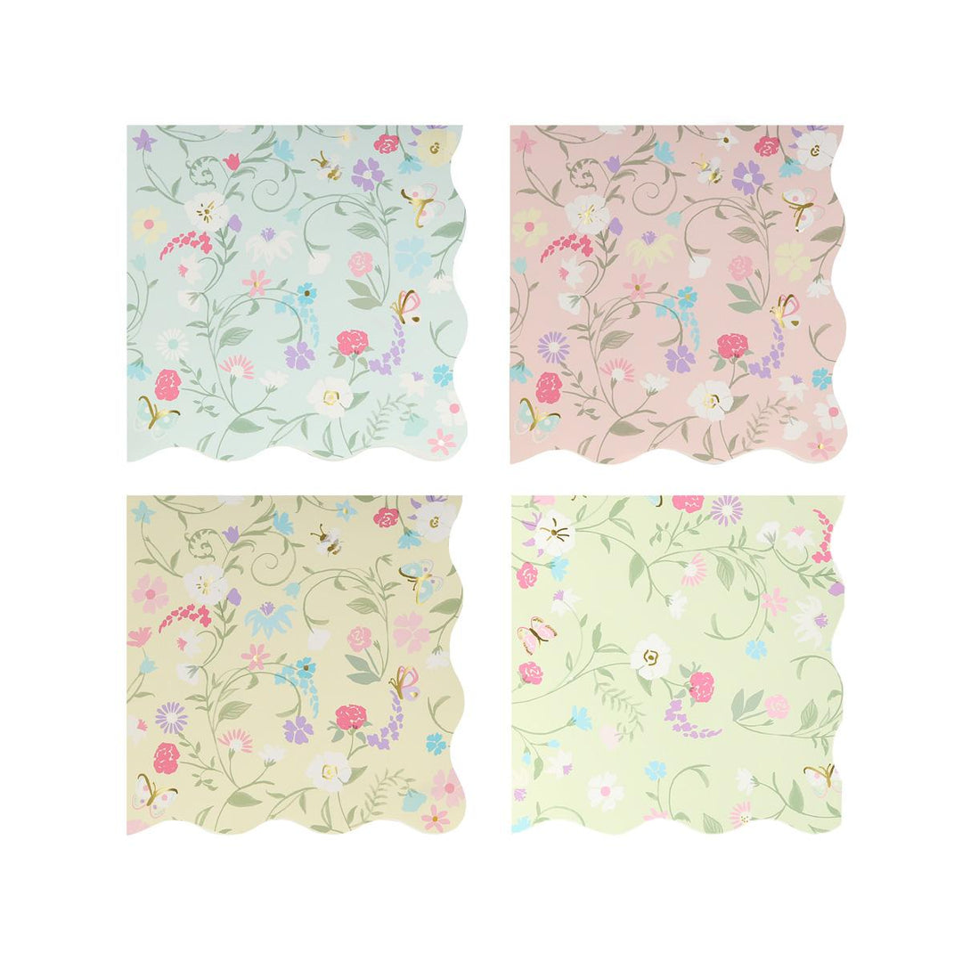 Meri Meri x Ladurée Paris Floral Small Party Napkins x 16 | Meri Meri party napkins Meri Meri x Ladurée Paris Floral Small Party Napkins x 16